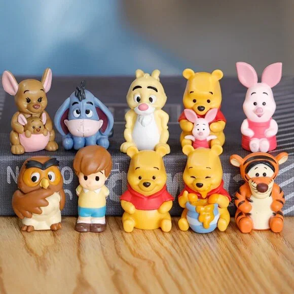 10pc Winnie the Pooh Bear Playset 10 Figure Cake Topper Toy Doll Set Collectible - Picture 3 of 3